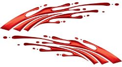 
	Striped Paint Graphic Decal Set in Red
