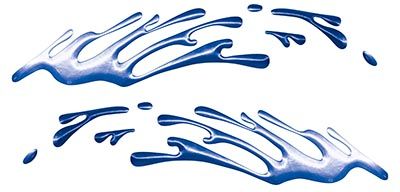 
	Wave Spash Paint Graphic Decal Set in Blue
