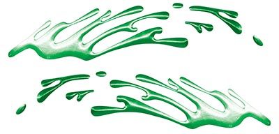 
	Wave Spash Paint Graphic Decal Set in Green
