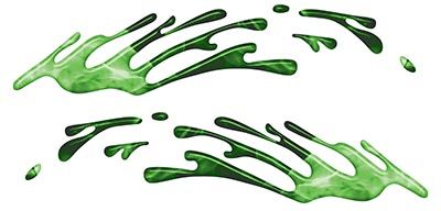 
	Wave Spash Paint Graphic Decal Set in Inferno Green
