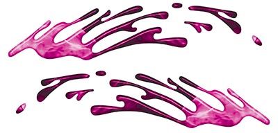 
	Wave Spash Paint Graphic Decal Set in Inferno Pink
