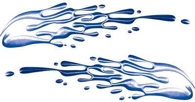 
	Thin Spash Paint Graphic Decal Set in Blue
