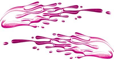 
	Thin Spash Paint Graphic Decal Set in Pink
