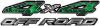 
	4x4 Off Road Nissan Style Truck, SUV, ATV, Side By Side Fender Emblem or Bedside Decals in Inferno Green Flames
