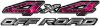 
	4x4 Off Road Nissan Style Truck, SUV, ATV, Side By Side Fender Emblem or Bedside Decals in Inferno Pink Flames
