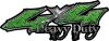 
	Heavy Duty Twisted Series 4x4 Truck Bedside or Fender Emblem Decals in Diamond Plate Green
