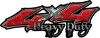 
	Heavy Duty Twisted Series 4x4 Truck Bedside or Fender Emblem Decals in Diamond Plate Red
