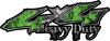 
	Heavy Duty Twisted Series 4x4 Truck Bedside or Fender Emblem Decals with Inferno Green Flames

