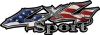  
	Sport Twisted Series 4x4 Truck Bedside or Fender Emblem Decals with American Flag 
