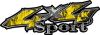  
	Sport Twisted Series 4x4 Truck Bedside or Fender Emblem Decals with Inferno Yellow Flames 
