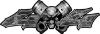
	Twin Piston with Crazy Skull 4x4 ATV Truck or SUV Decals in Gray Camouflage

