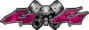 
	Twin Piston with Crazy Skull 4x4 ATV Truck or SUV Decals in Pink Camouflage
