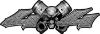 
	Twin Piston with Crazy Skull 4x4 ATV Truck or SUV Decals in Diamond Plate

