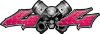 
	Twin Piston with Crazy Skull 4x4 ATV Truck or SUV Decals in Pink Diamond Plate
