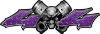 
	Twin Piston with Crazy Skull 4x4 ATV Truck or SUV Decals in Purple Diamond Plate
