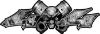 
	Twin Piston with Crazy Skull 4x4 ATV Truck or SUV Decals in Gray Inferno Flames
