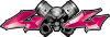
	Twin Piston with Crazy Skull 4x4 ATV Truck or SUV Decals in Pink
