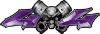 
	Twin Piston with Crazy Skull 4x4 ATV Truck or SUV Decals in Purple

