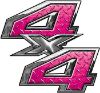 
	4x4 ATV Truck or SUV Bedside or Fender Decals in Pink Diamond Plate
