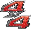 
	4x4 ATV Truck or SUV Bedside or Fender Decals in Red Diamond Plate
