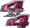 
	4x4 ATV Truck or SUV Bedside or Fender Decals in Pink Inferno Flames
