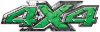 
	4x4 ATV Truck or SUV Bedside or Fender Decals in Green Diamond Plate

