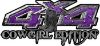 
	Cowgirl Edition with Boots 4x4 ATV Truck or SUV Vehicle Decal / Sticker Kit in Purple Diamond Plate
