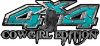 
	Cowgirl Edition with Boots 4x4 ATV Truck or SUV Vehicle Decal / Sticker Kit in Teal Diamond Plate

