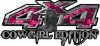
	Cowgirl Edition with Boots 4x4 ATV Truck or SUV Vehicle Decal / Sticker Kit in Pink Inferno Flames
