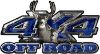 
	Deer Hunting Edition with Buck and Doe 4x4 ATV Truck or SUV Vehicle Decal / Sticker Kit in Blue Camouflage
