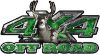 
	Deer Hunting Edition with Buck and Doe 4x4 ATV Truck or SUV Vehicle Decal / Sticker Kit in Green Camouflage
