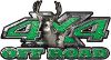 
	Deer Hunting Edition with Buck and Doe 4x4 ATV Truck or SUV Vehicle Decal / Sticker Kit in Green Diamond Plate
