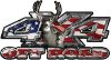 
	Deer Hunting Edition with Buck and Doe 4x4 ATV Truck or SUV Vehicle Decal / Sticker Kit with American Flag
