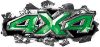 
	Ripped Torn Metal Tear 4x4 Chevy GMC Ford Toyota Dodge Truck Quad or SUV Sticker Set / Decal Kit in Green
