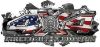 
	4x4 Firefighter Edition Ripped Torn Metal Tear Truck Quad or SUV Sticker Set / Decal Kit in American Flag
