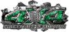 
	4x4 Firefighter Edition Ripped Torn Metal Tear Truck Quad or SUV Sticker Set / Decal Kit in Green Inferno Flames
