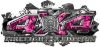 
	4x4 Firefighter Edition Ripped Torn Metal Tear Truck Quad or SUV Sticker Set / Decal Kit in Pink Inferno Flames
