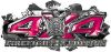 
	4x4 Firefighter Edition Ripped Torn Metal Tear Truck Quad or SUV Sticker Set / Decal Kit in Pink
