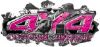 
	4x4 Cowgirl Edition Ripped Torn Metal Tear Truck Quad or SUV Sticker Set / Decal Kit in Pink Diamond Plate
