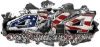 
	4x4 Cowgirl Edition Ripped Torn Metal Tear Truck Quad or SUV Sticker Set / Decal Kit in American Flag
