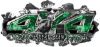
	4x4 Cowgirl Edition Ripped Torn Metal Tear Truck Quad or SUV Sticker Set / Decal Kit in Green Inferno Flames
