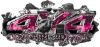 
	4x4 Cowgirl Edition Ripped Torn Metal Tear Truck Quad or SUV Sticker Set / Decal Kit in Pink Inferno Flames
