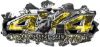 
	4x4 Cowgirl Edition Ripped Torn Metal Tear Truck Quad or SUV Sticker Set / Decal Kit in Yellow Inferno Flames
