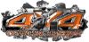 
	4x4 Cowgirl Edition Ripped Torn Metal Tear Truck Quad or SUV Sticker Set / Decal Kit in Orange
