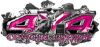 
	4x4 Cowgirl Edition Ripped Torn Metal Tear Truck Quad or SUV Sticker Set / Decal Kit in Pink
