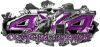 
	4x4 Cowgirl Edition Ripped Torn Metal Tear Truck Quad or SUV Sticker Set / Decal Kit in Purple
