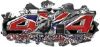 
	4x4 Cowgirl Edition Ripped Torn Metal Tear Truck Quad or SUV Sticker Set / Decal Kit in Confederate Rebel Battle Flag
