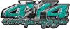 
	4x4 Cowgirl Edition Pickup Farm Truck Quad or SUV Sticker Set / Decal Kit in Teal Diamond Plate
