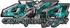 
	4x4 Cowgirl Edition Pickup Farm Truck Quad or SUV Sticker Set / Decal Kit in Teal Inferno Flames
