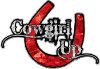 
	Cowgirl Up Decal / Sticker Western Style Writing with Horseshoe in Red Camouflage
